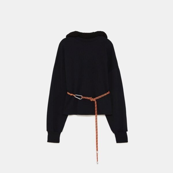 Contrasting Hooded Sweatshirt - Image 2